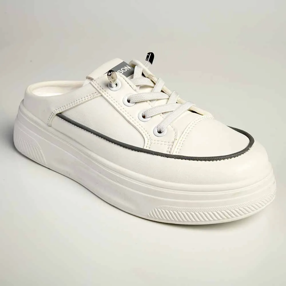 Madison Theodora - Ladies Slip on Platform Sneaker - White