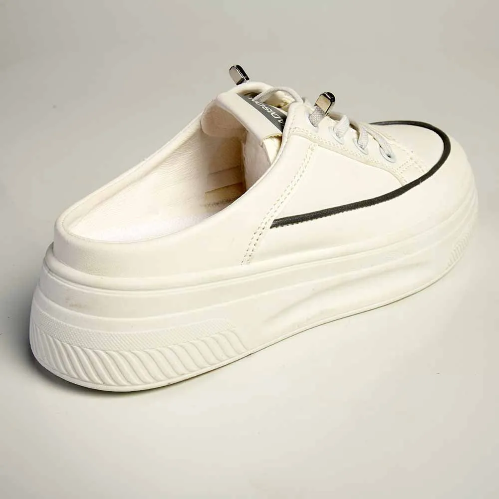 Madison Theodora - Ladies Slip on Platform Sneaker - White