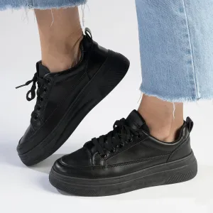 Madison Tylee Ladies Platform Sneaker - Black Mono