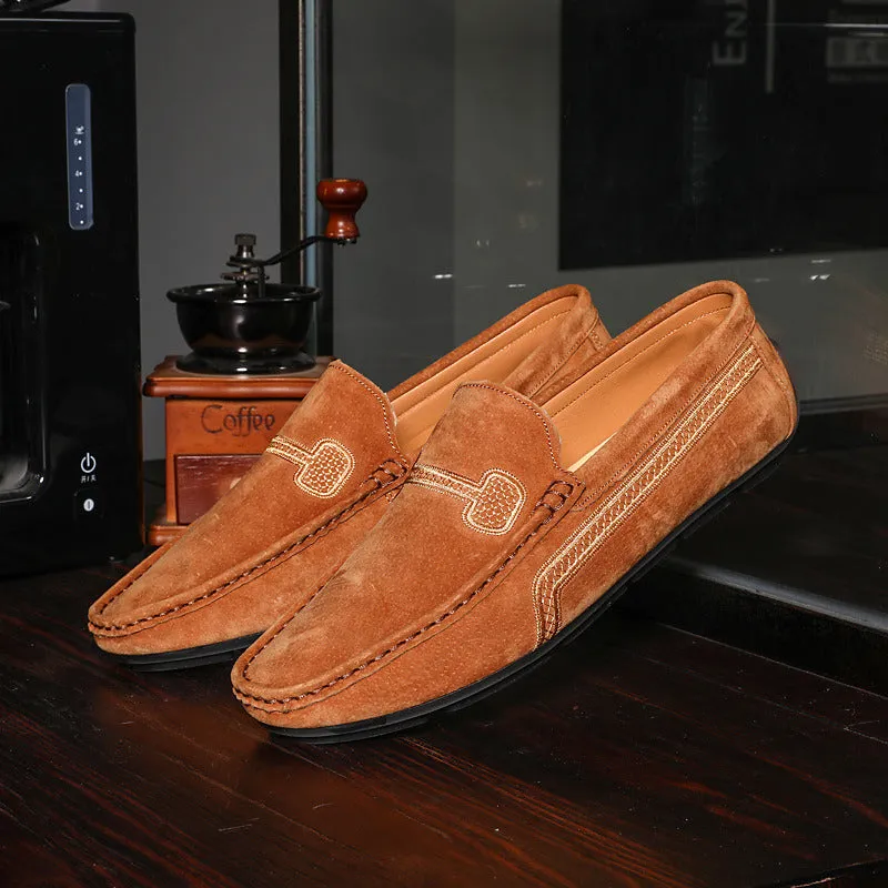 Male Genuine Leather Casual Shoes Mens Loafers 2022 Slip-On Moccasin Driving Shoes