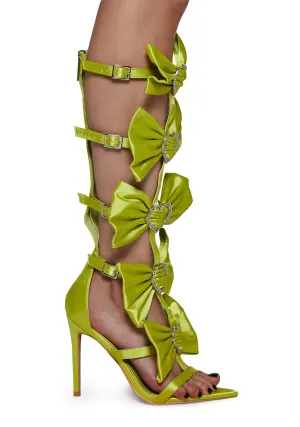 Meet The Beau Satin Heels - Yellow