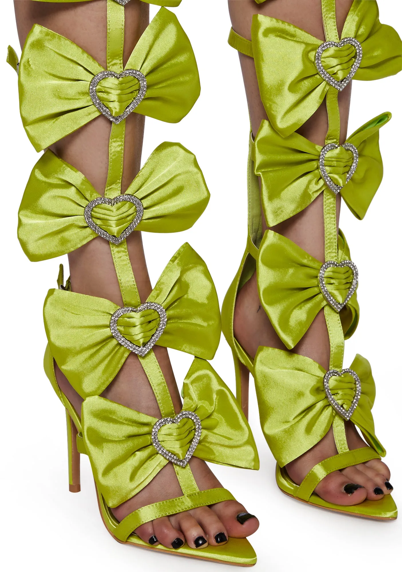 Meet The Beau Satin Heels - Yellow