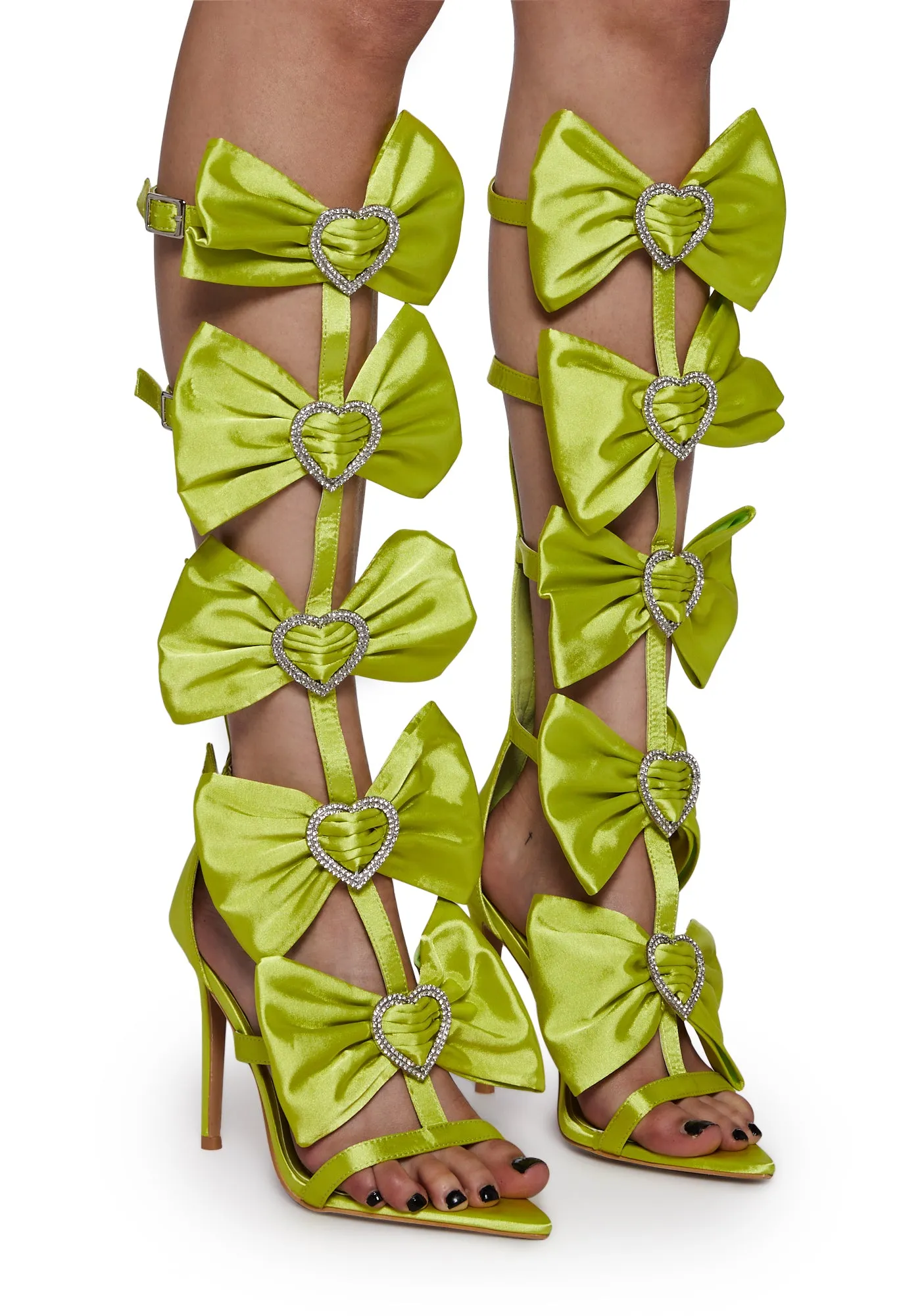 Meet The Beau Satin Heels - Yellow