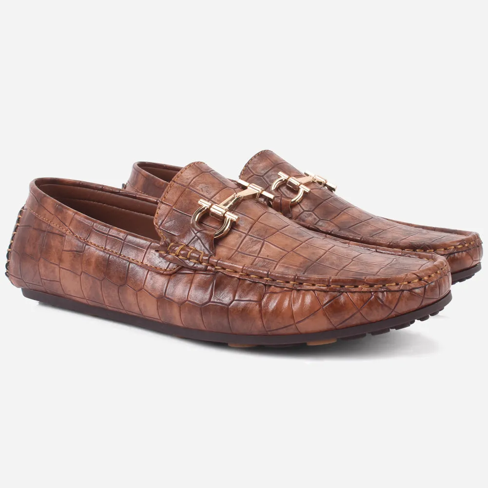 Mens "RIAX" Slip-on Trim Adorned Moccasins Shoes