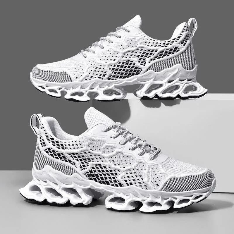 Men's Summer New Breathable Running Shoes Trendy Fashion Platform Fly Woven Mesh Casual