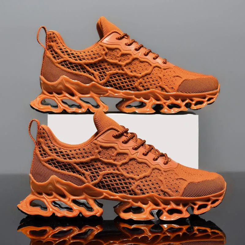 Men's Summer New Breathable Running Shoes Trendy Fashion Platform Fly Woven Mesh Casual