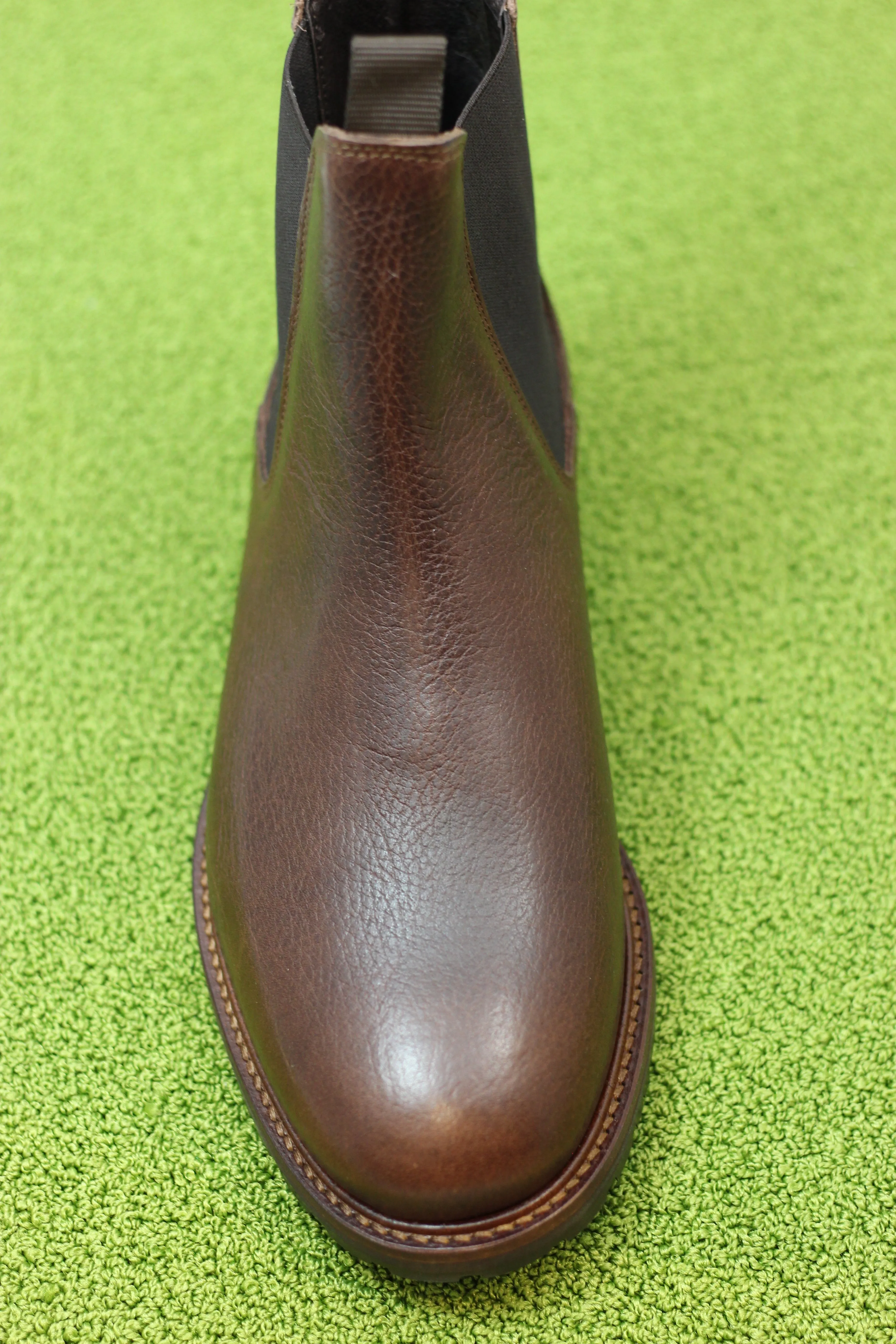 Mens York Chelsea Boot - Brown Leather Side Angle View