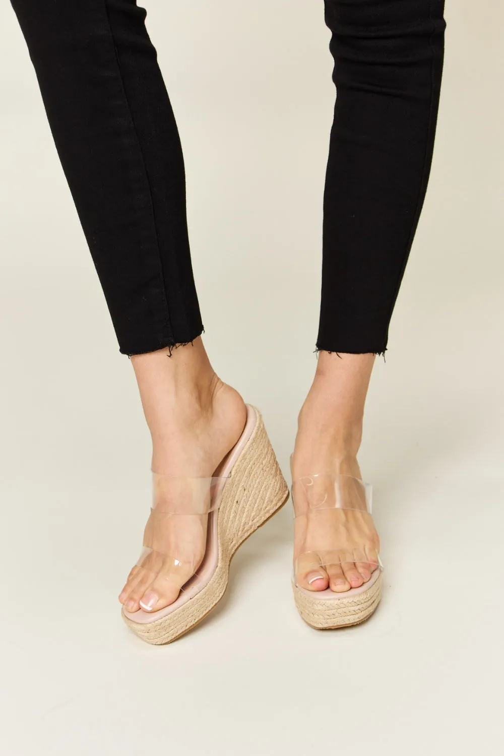 Neutral Platform Wedge Sandals