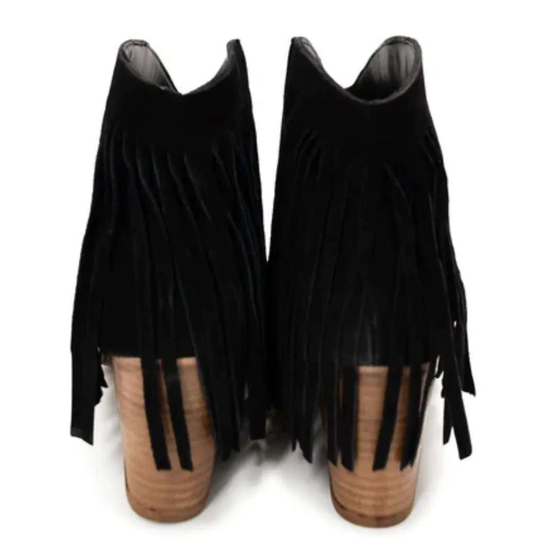 Online Exclusive | Amos Fringe Ankle Bootie in Black