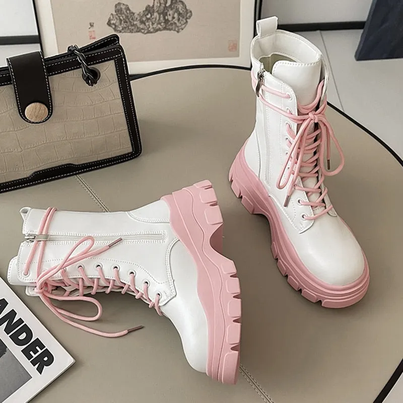 Pastel Warrior Combat Boots