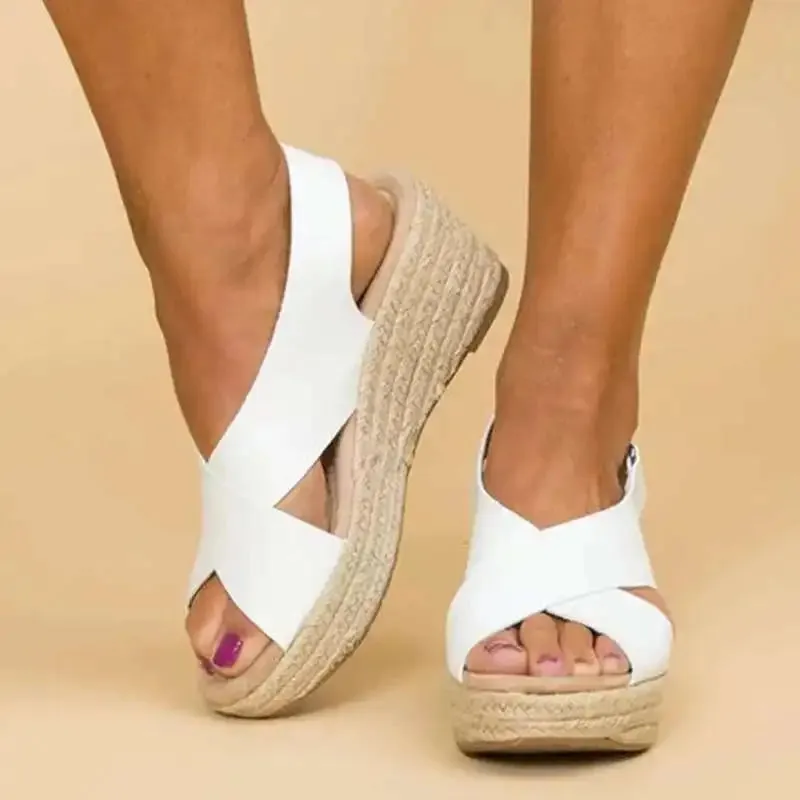 Peep Toe Platform Wedge Sandals