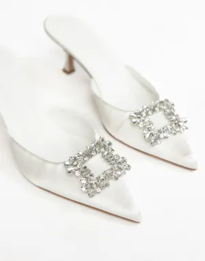 Promise Heels (White Satin) - By Billini