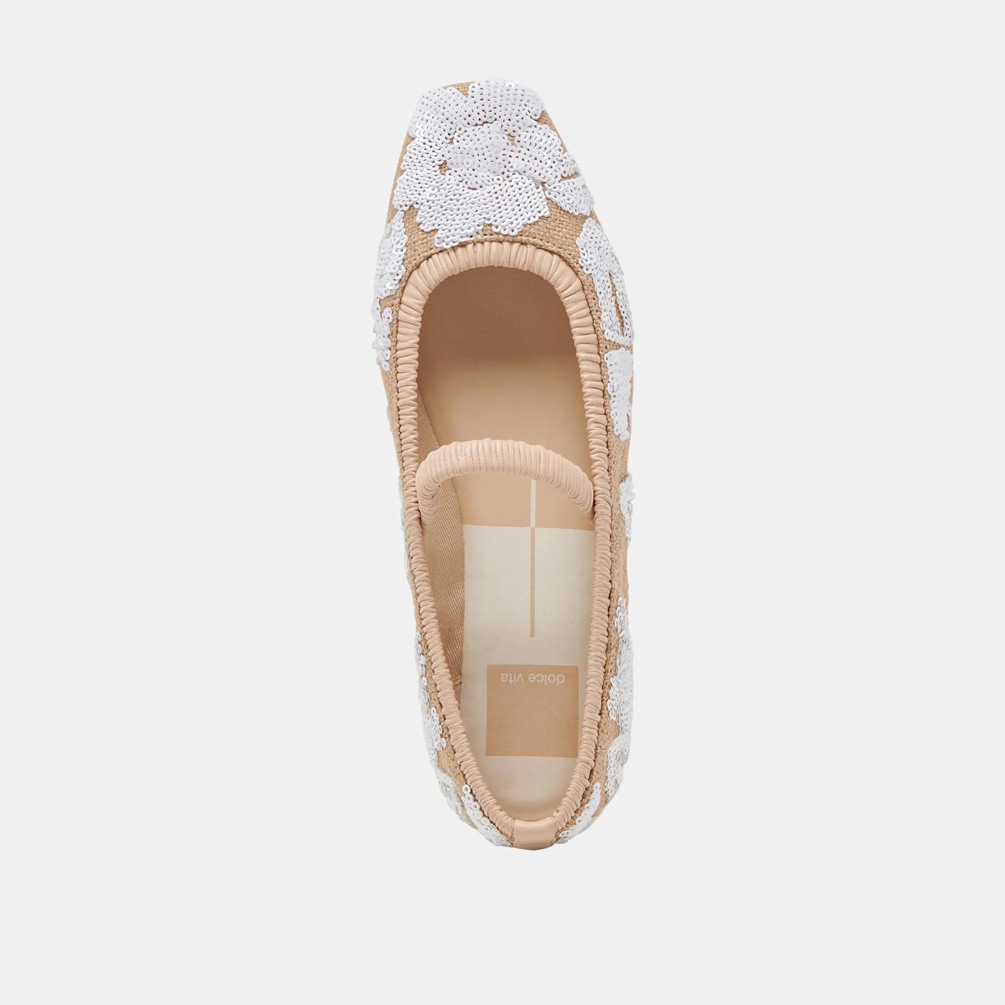 RHODIE BALLET FLATS NATURAL MULTI FLORAL SEQUIN