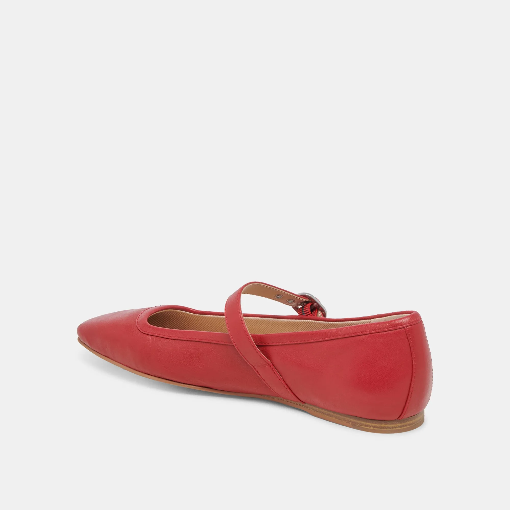 RODNI BALLET FLATS RED LEATHER