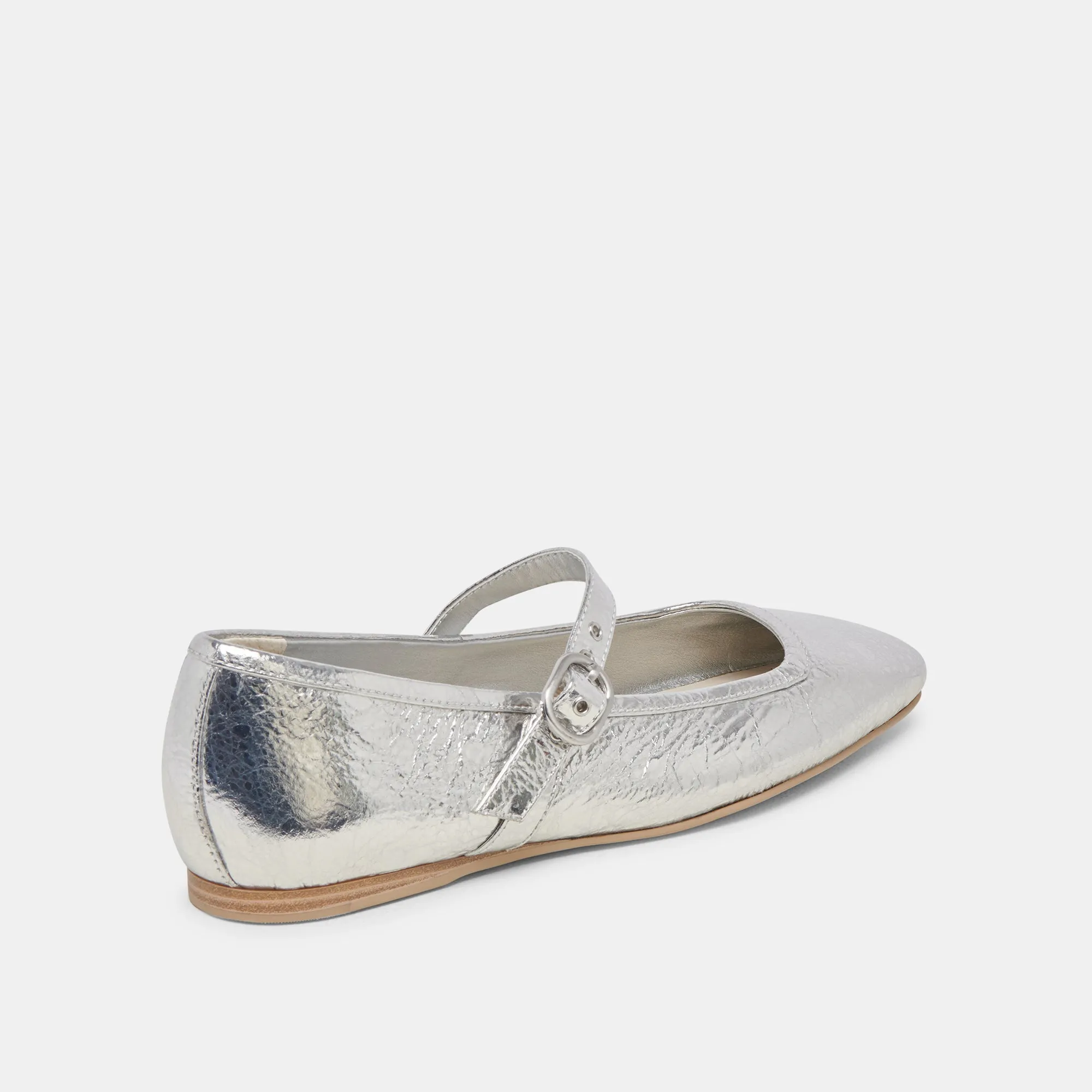 RODNI BALLET FLATS SILVER DISTRESSED LEATHER