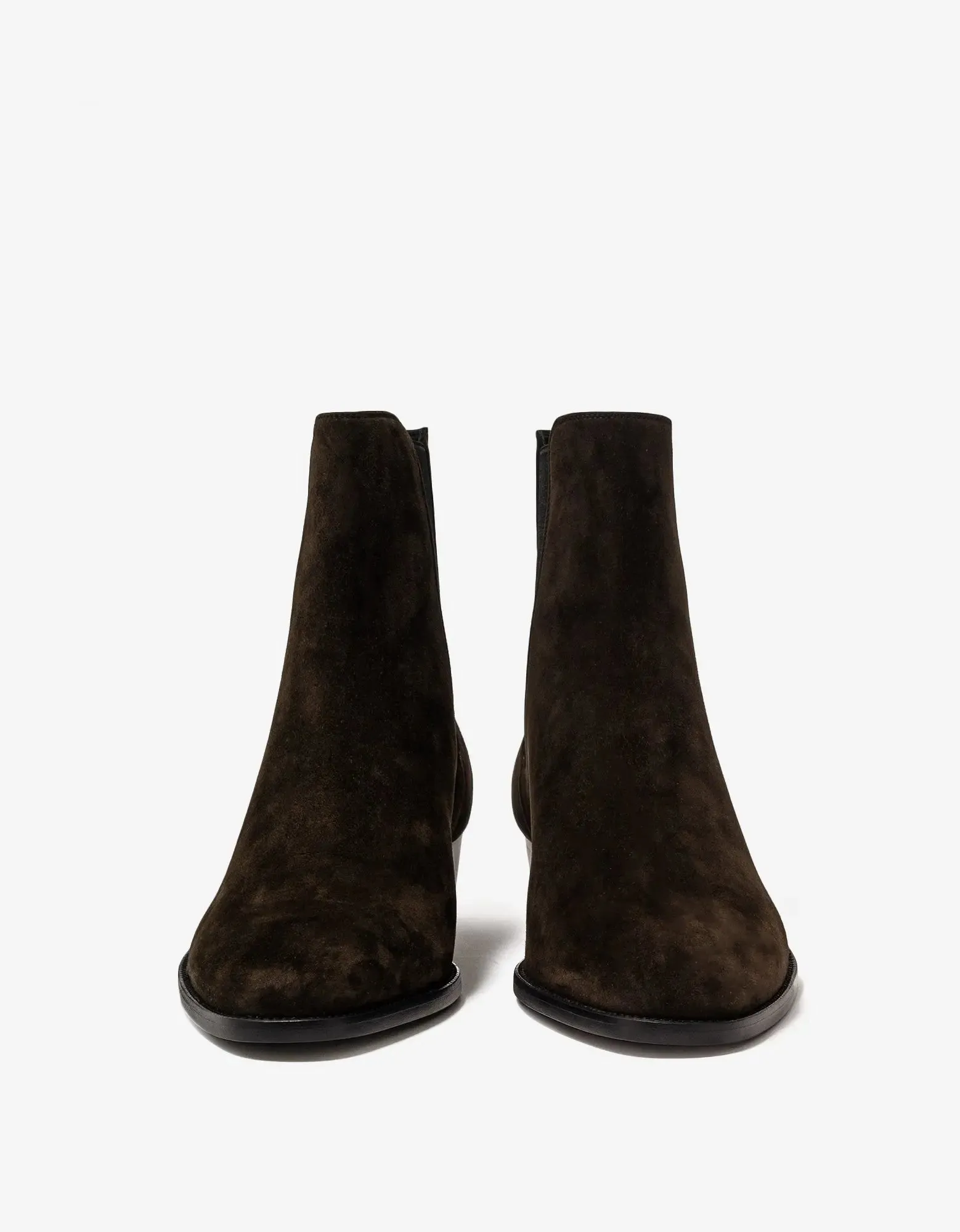 Saint Laurent Brown Suede Wyatt Chelsea Boots