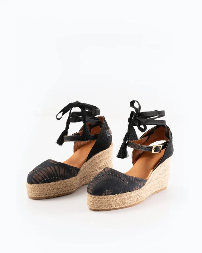 Silvia Cobos Palmar Espadrille Black