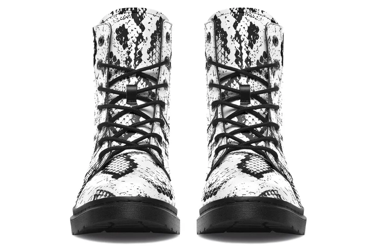 Snakes Skin Combat Boots