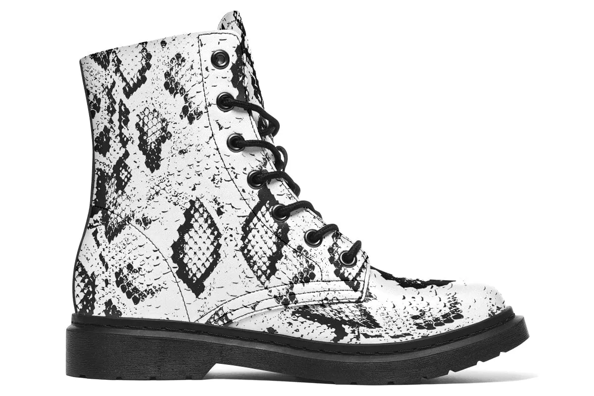 Snakes Skin Combat Boots