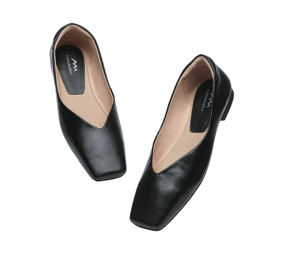 TARRAMARRA Square Toe Leather Ballet Flats Women Libera