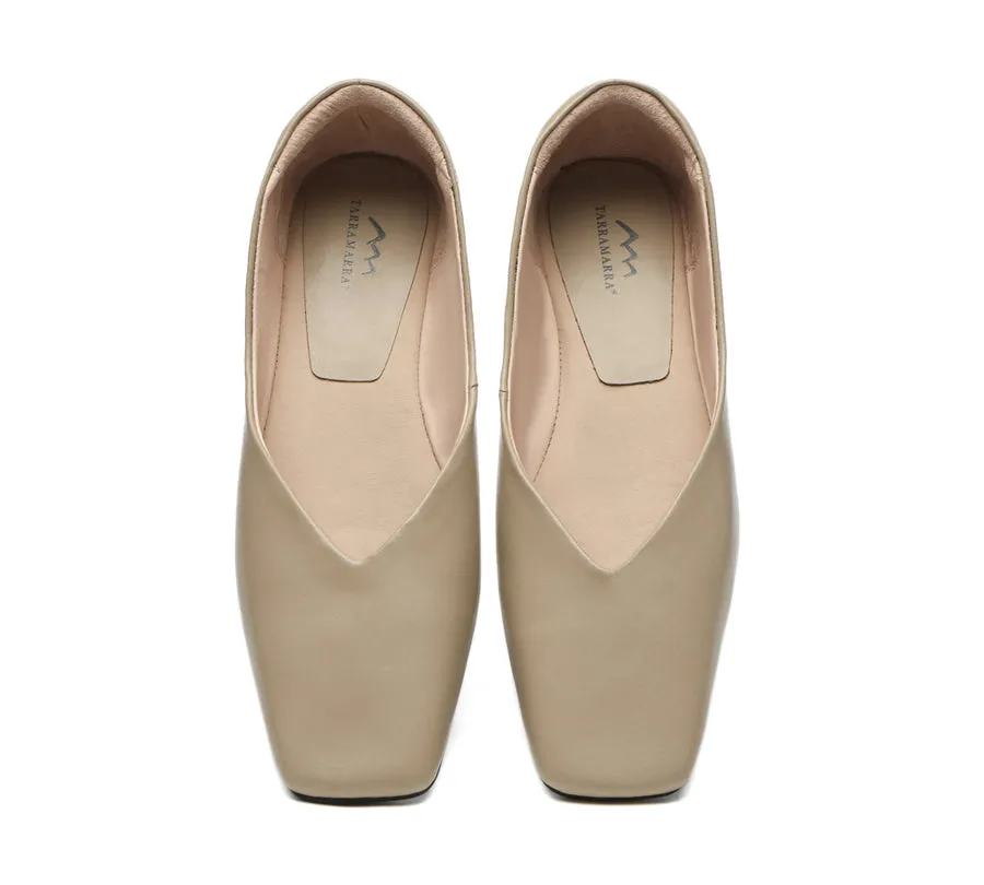 TARRAMARRA Square Toe Leather Ballet Flats Women Libera