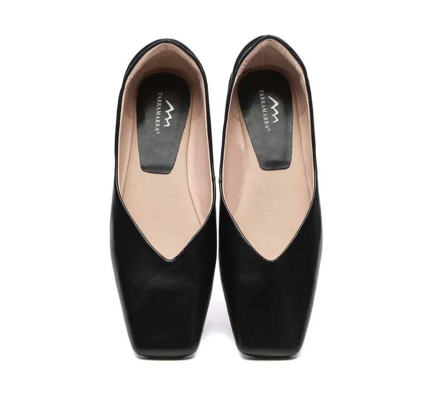 TARRAMARRA Square Toe Leather Ballet Flats Women Libera