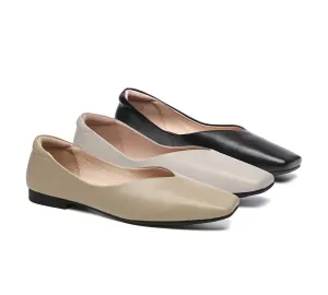 TARRAMARRA Square Toe Leather Ballet Flats Women Libera