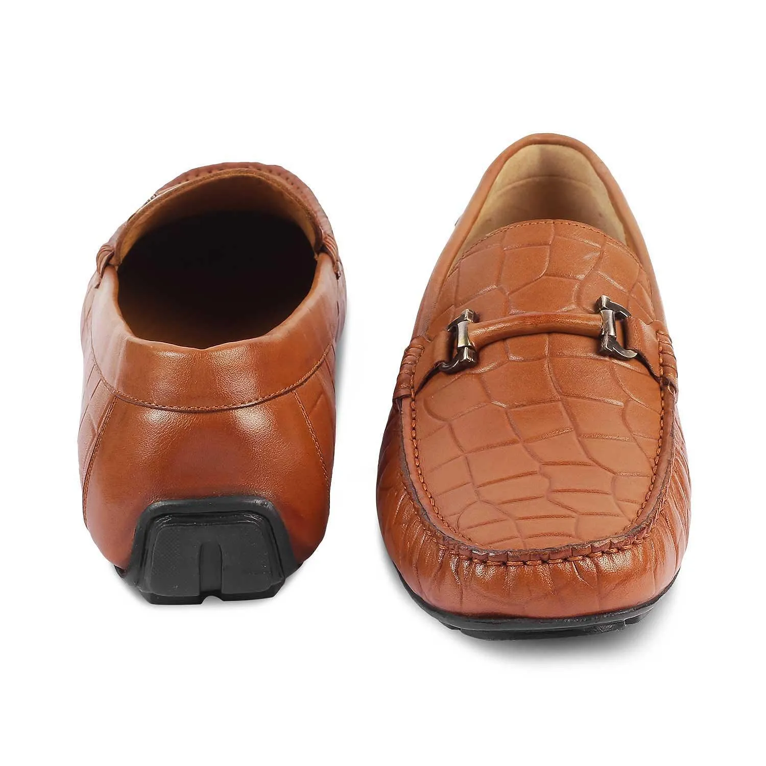 The Docks Tan Men's Leather Driving Loafers Tresmode