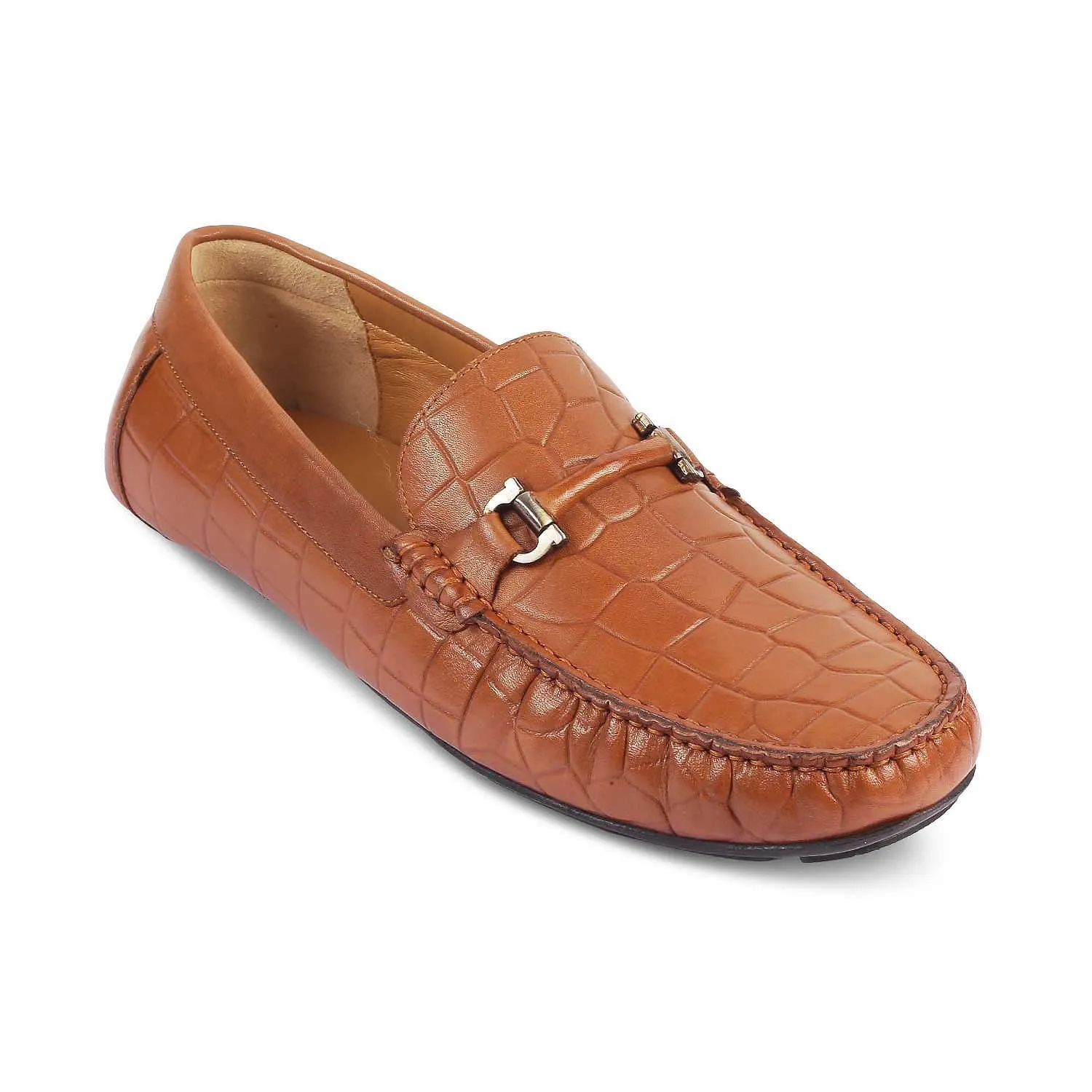 The Docks Tan Men's Leather Driving Loafers Tresmode