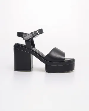 Tomaz FL074 Ladies Slingback Block Heels (Black)