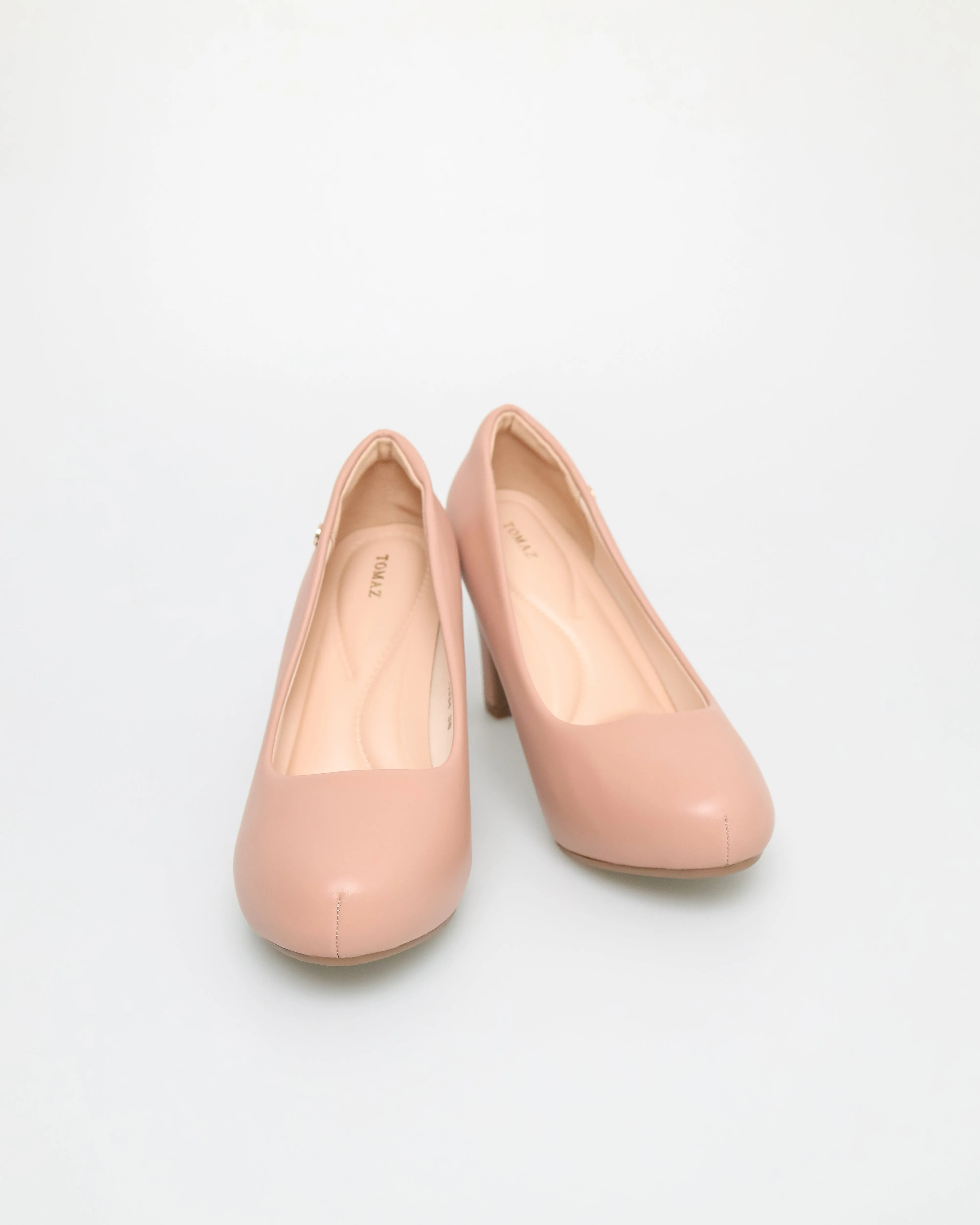 Tomaz NN334 Ladies Simple T Emblem Heels (Nude)