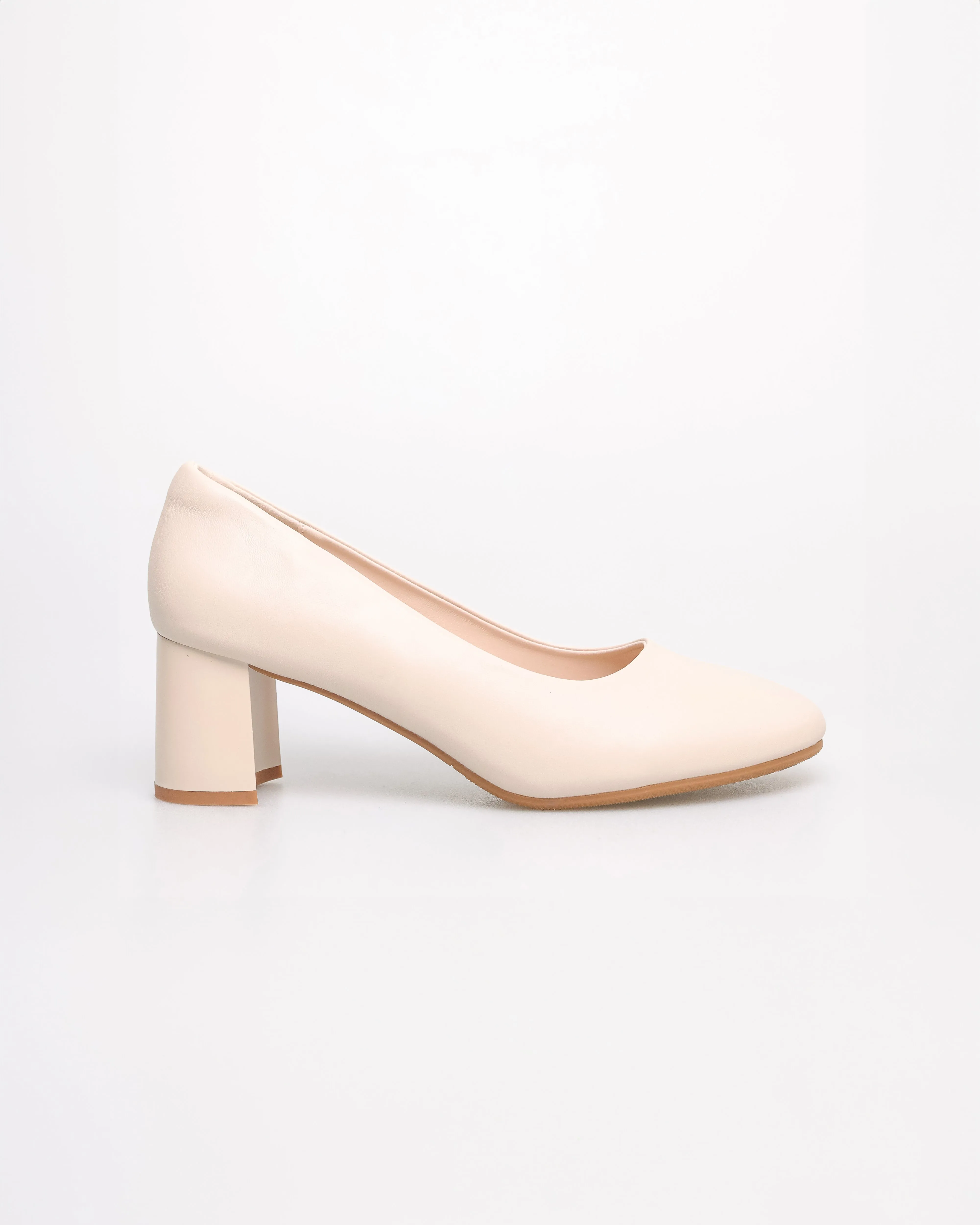 Tomaz YX178 Ladies Formal Block Heels (Cream)