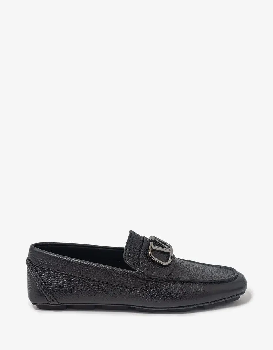 Valentino Garavani Black VLogo Driving Shoes