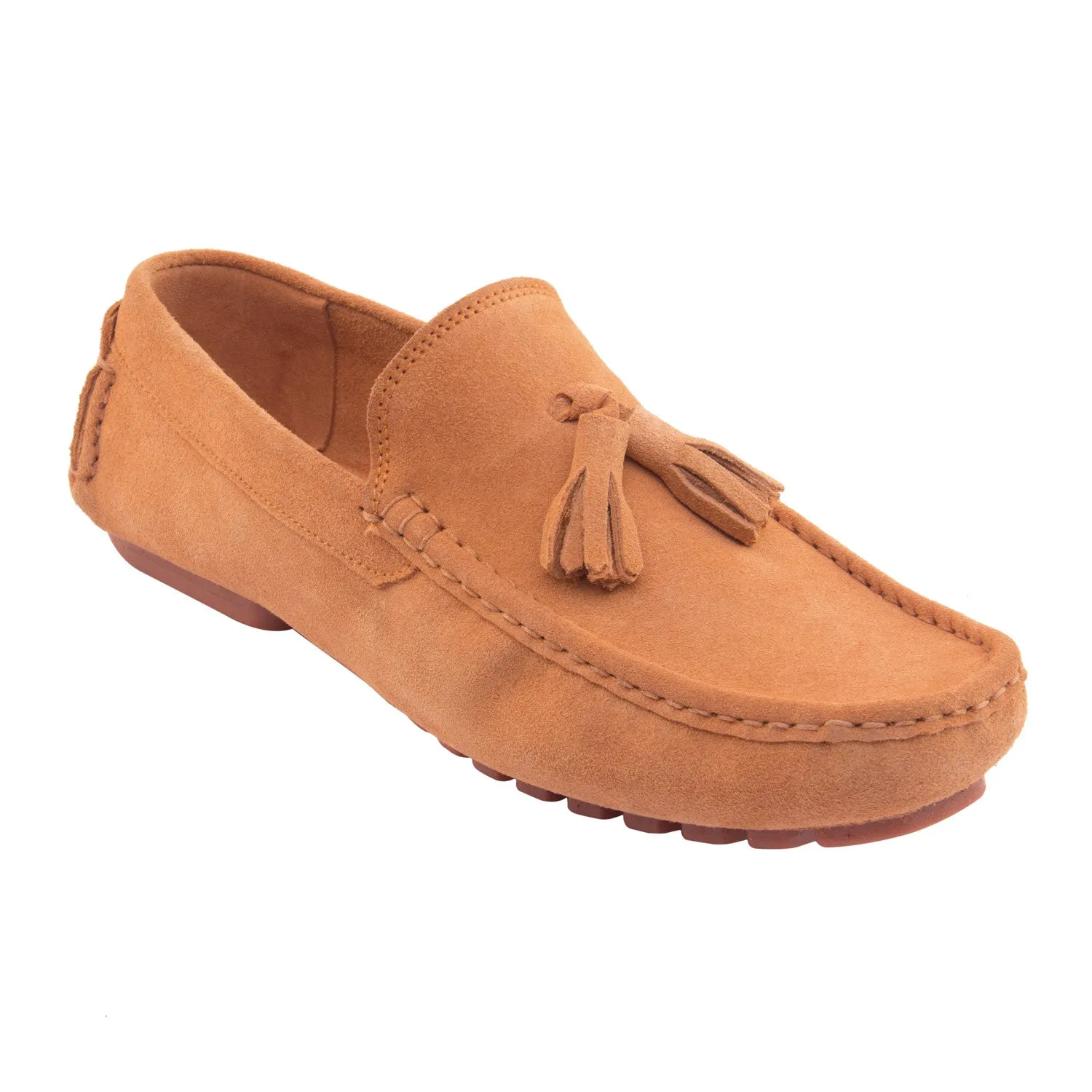 Vardhra Men 100% Genuine Suede Leather - Driving Shoes/ Loafers - Orange