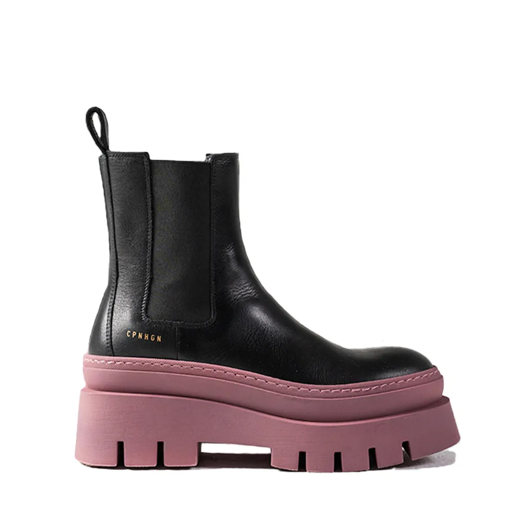 Vitello Black Fuchsia Chelsea Boots