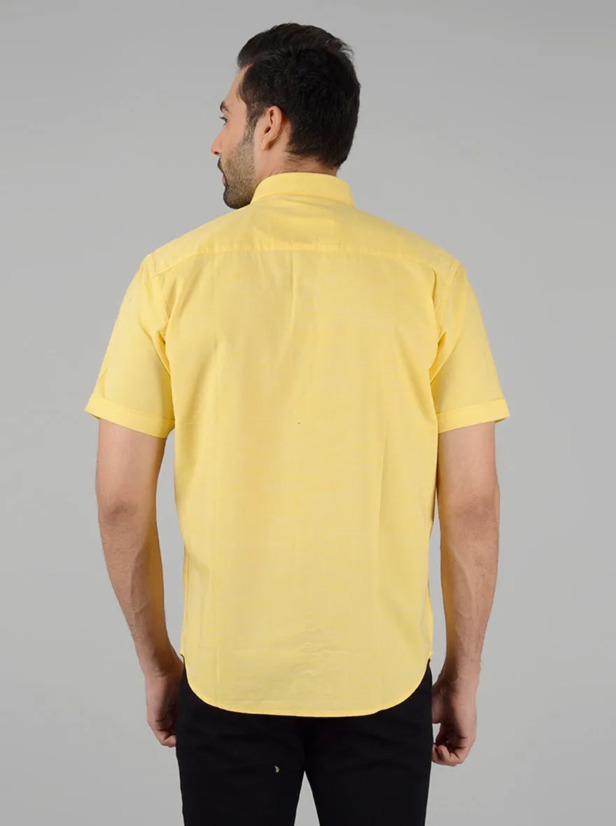 Yellow Solid Classic Fit Casual Shirt | Greenfibre