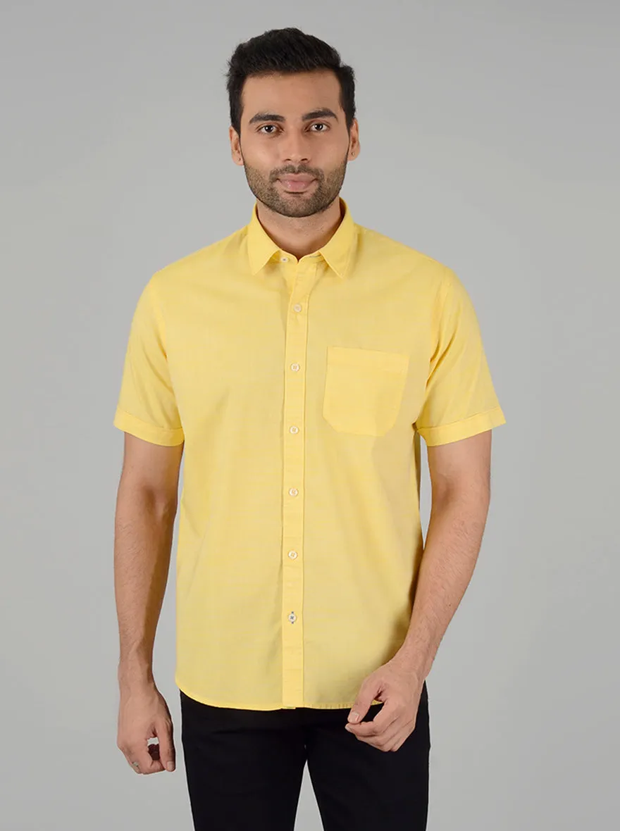 Yellow Solid Classic Fit Casual Shirt | Greenfibre