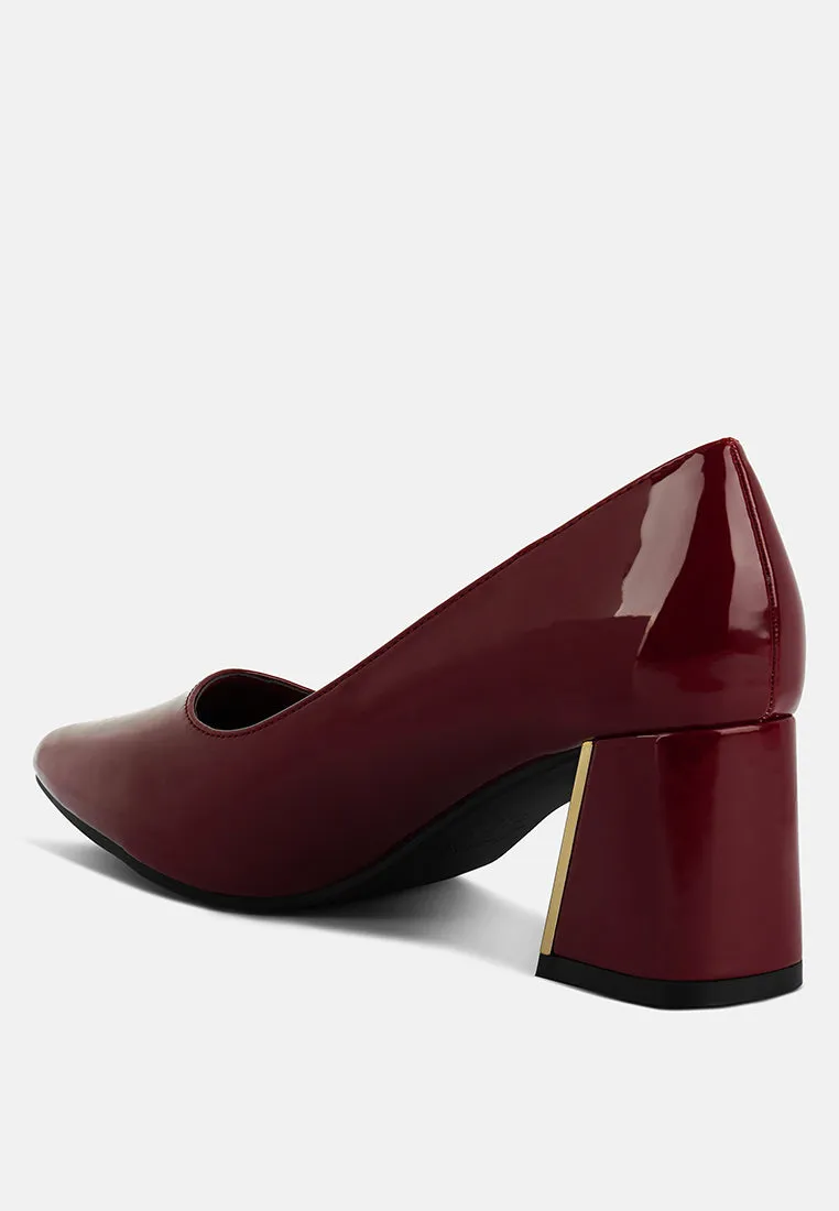 Zaila Metallic Accent Block Heel Pumps